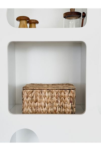 SALPHOME Medium Size Wicker Basket with Lid