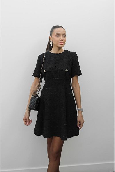 Havoş Μαύρο φόρεμα Ting Tweed