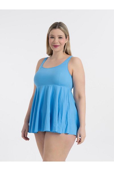 AQUAVİVA Tankini Aquaviva pentru femei, albastru Jessica, cu guler pătrat, mărime mare