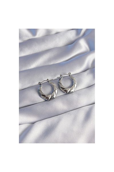Skygo Geometric Model 316L Colored Silver Crimp Earrings - Tj-Bkp9045