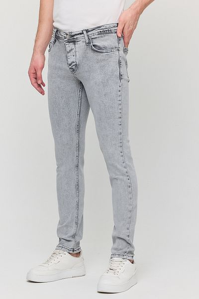 a02teks Ανδρικό τζιν παντελόνι μαύρο Slim Fit Slim Fit βαμβακερό εύκαμπτο τζιν