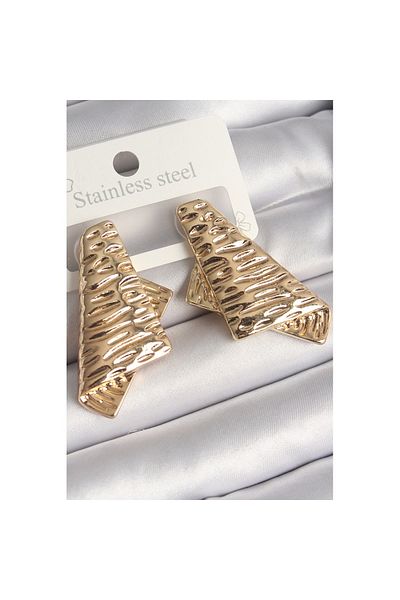 Skygo Silver Color Folded Square Plate Model Women's Event Earrings
