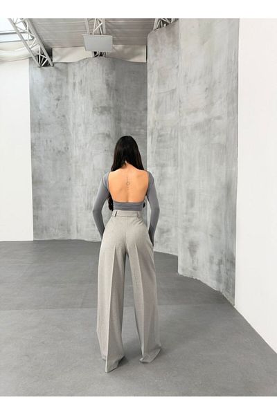 COTTONLAB    Sante Striped Waist Belted Palazzo Trousers