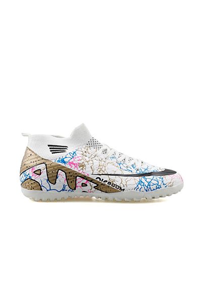LALİGA Men's Grass Floor Crampons Laliga - Mhs-White-Gold-Pattern White