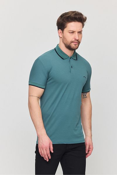 YXC Trend Maker Tricou din lycra cu gât polo din bumbac pentru bărbați