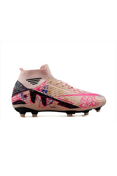 LALİGA Laliga Men's Turf Football Boots Mkrp-Somon-Black-Patterned Pink