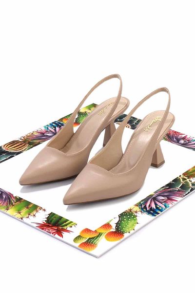 Bambi Beige Women's Classic Heeled Shoes01231365909