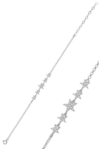 Söğütlü Silver Gümüş rodyumlu zirkon taşlı kayan yıldızlar bileklik  SGTL1276...