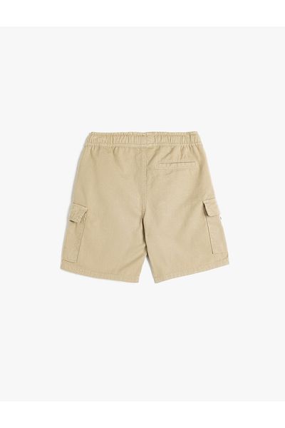 Koton New Season Cargo Shorts with Tie Waist and Side Pockets