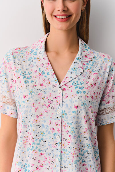 SUWEN Σετ πιτζάμες με γιακά πουκάμισο Serina