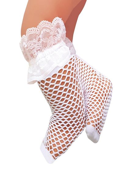 Daymod Baby Pesca Mesh Lace Knee Socks White