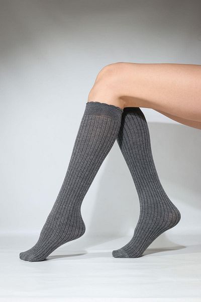 Daymod Rib Knee Socks K.Grey