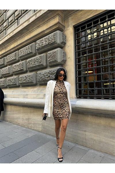 JANES Leopard Short Dress - Sandy
