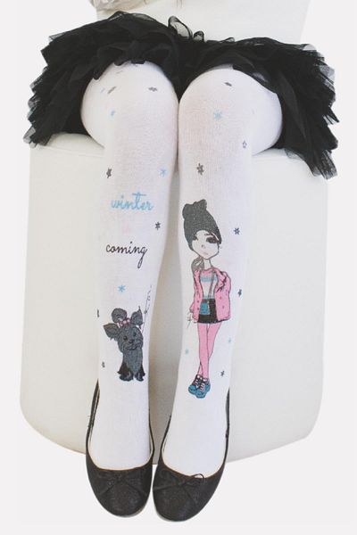 Daymod Hazan Viscose Kids Pantyhose White