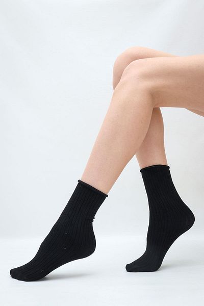 Daymod Black Rib Elasticless Socks