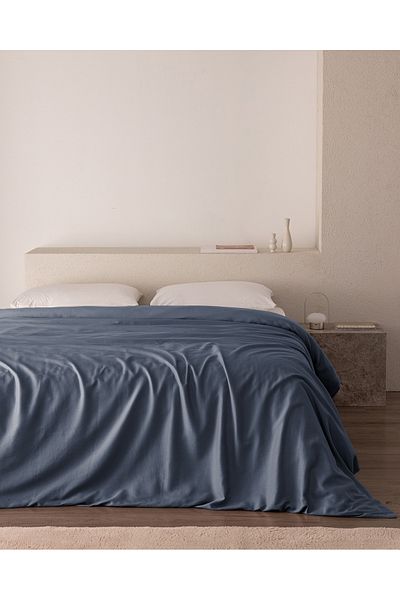 Madame Coco Husă de pilota Ciel Single 100% Bumbac Satin - Albastru Inchis