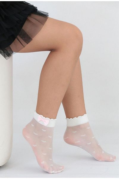 Daymod Children's Socks with Heart Accessories WHITE