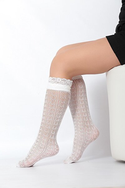 Daymod Orietta File Dantelli Çocuk Dizaltı Çorap Kemik
