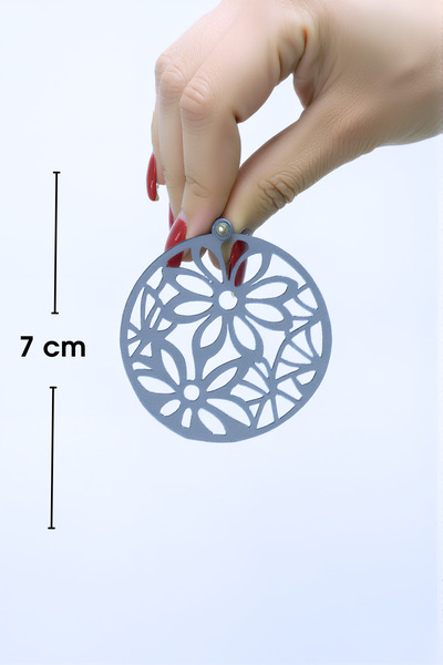 Angels Passion Reflective Flower Detailed Hoop Earrings, Stylish Earrings with Reflective Reflecting Light in the Dark