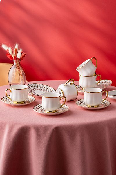 İSTANBUL PORSELEN Istanbul Porcelain Rumeli Coffee Cup Set for 6 People