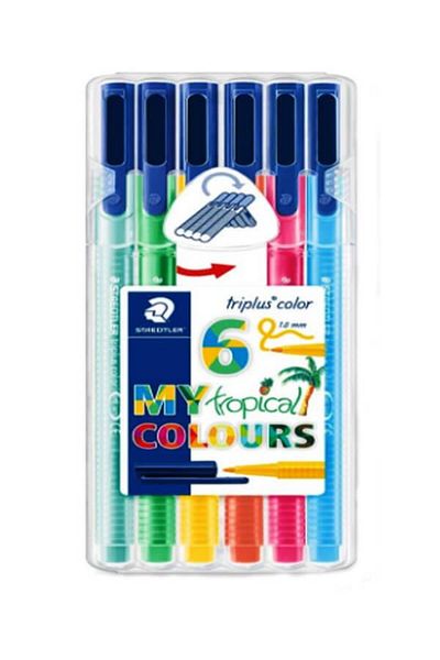 Staedtler Triplus Color Tropical Colors Pen Set of 6
