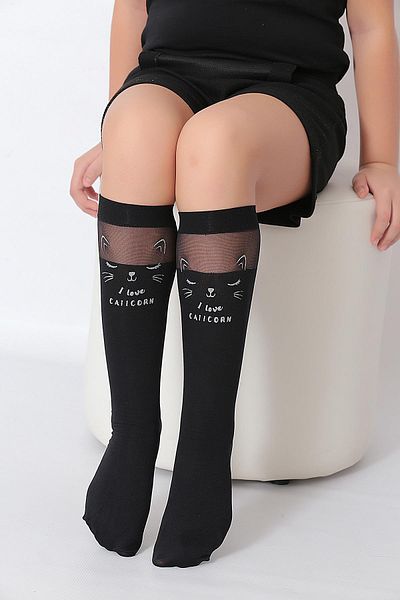 Daymod Black Smoke Children's Knee Socks