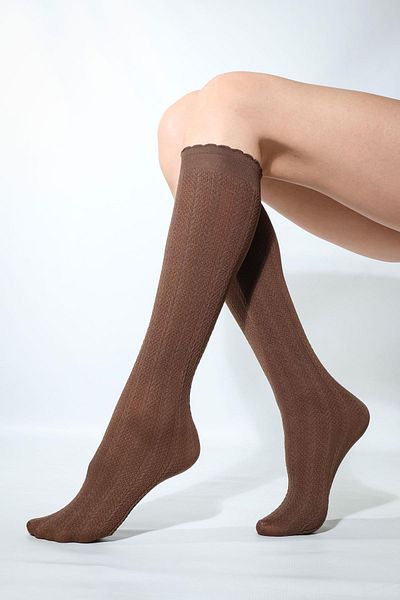 Daymod Women's Knee High Socks and Brown Asli
