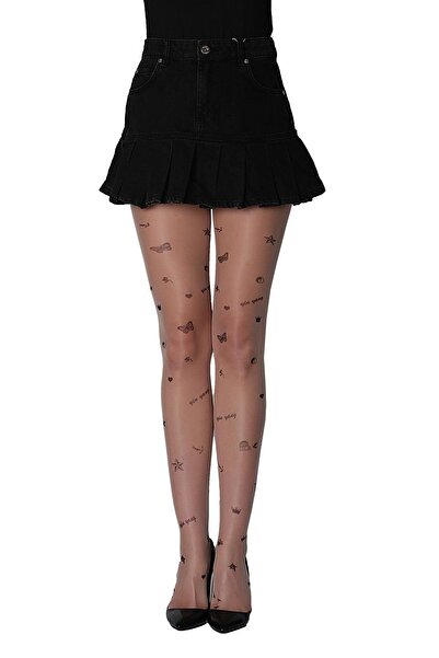 Daymod Punk Külotlu Çorap Naturel