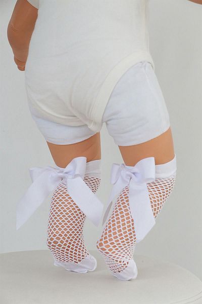 Daymod BABY PESCA BACK BOW KNEE SOCKS WHITE