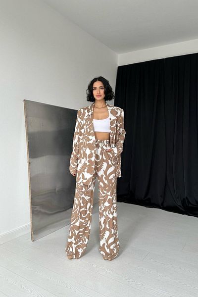 Deridün Yıldız Shoes Mink Jacket and Pants Set