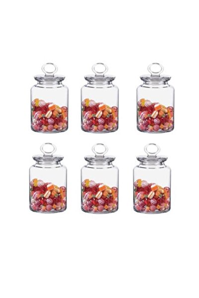 Paşabahçe Kitchen Jar 6 Pieces 98671 Glass Lid with Gasket 1085 Cc