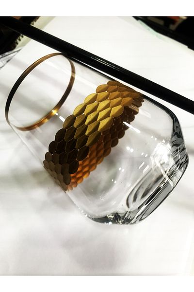 DECOSTYLE Azur Lux Golden Coating - 300Cc Pasabahce Soft Drink and Water Glass