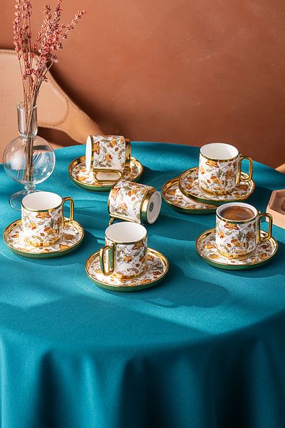 İSTANBUL PORSELEN Istanbul Porcelain Dolmabahce Coffee Cup Set for 6 People