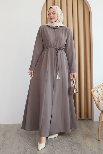 InStyle Sivya Collar Button Girdle Knitted Mink Ferace