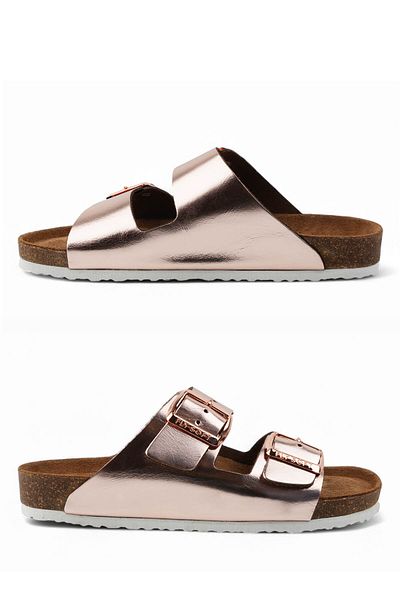 FLY SOFT Milano Leather Women's Slippers - Rose Color
