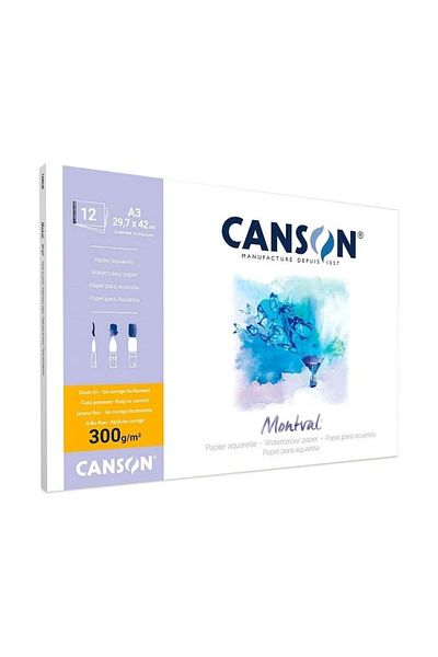 Canson Montval 29,7X42 Watercolor Notebook 300 Gr 12Yp