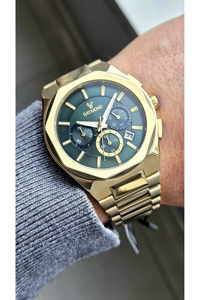 Raymond Rym-81654 Raymond Men's Wristwatch - Stainless Steel Case and Band - 2 Years Warranty