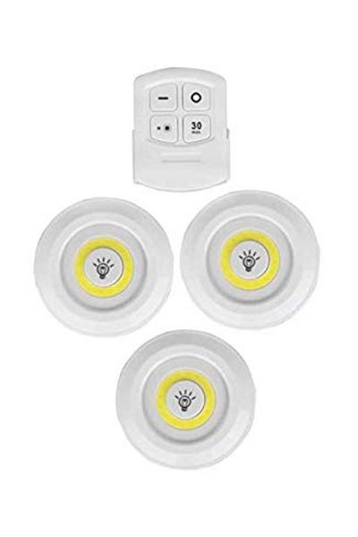 andela Triple Adhesive Wireless Led Spot Lamps with Remote Control (5057)