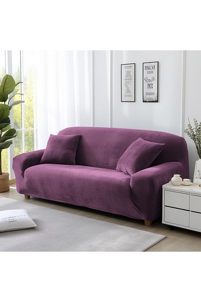 Choice 3seat( 190-230cm) Lavender Velvet Sofa Cover Thick Elastic 1/2/3/4 Seater Sofa Cover for Living Room