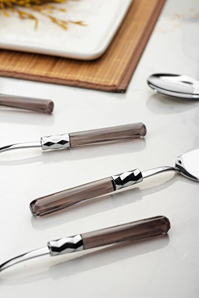 EWs 5 Piece Platinum Serving Set & Serving Presentation Set Smoked (Ladle / Colander / Spatula / Fork / Spoon)