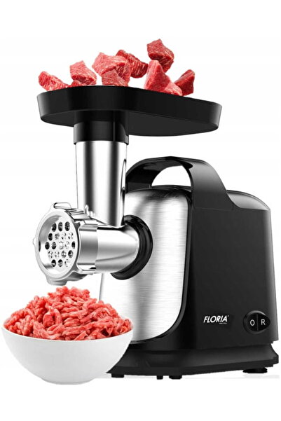 Floria ZLN7965 Μαύρος επεξεργαστής τροφίμων, ισχύς 1300W, δύο κόσκινα, λειτουργία αντίστροφης περιστροφής, ατσάλινη λεπίδα