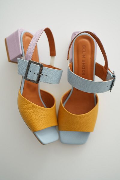 selinshoes Pantofi de damă cu toc din piele naturală Mimbo de culoare liliac