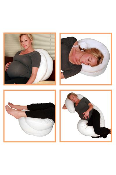 COOYA C-Shape Maternity Pillow, Comfortable Cotton Original, Breathable Zippered Closure, White