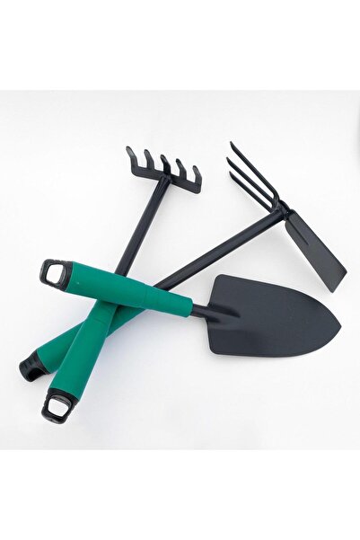 Mashotrend Metal 3 Parça Bahçe Seti - Çapa Tırmık Kürek Set - Bahçe Hobi Seti