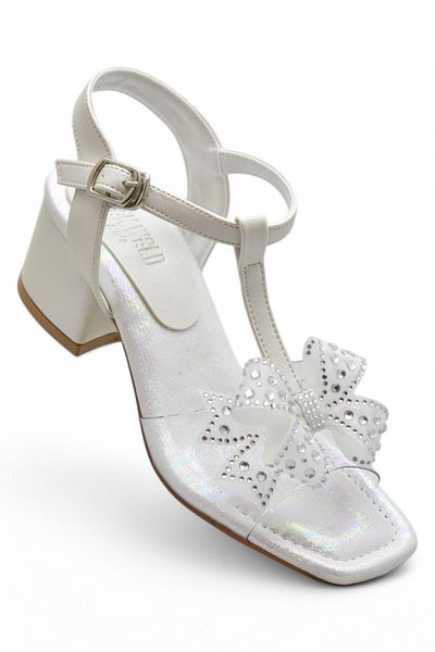 ayakkabiburada 353 Evening Dress Girls' Heeled Shoes Stoned Open Girls' Engagement Evening Dress Shoes