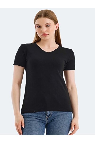 Slazenger Vivek Women's Basic Short Sleeve T-Shirt - Slazenger - Black - St01...