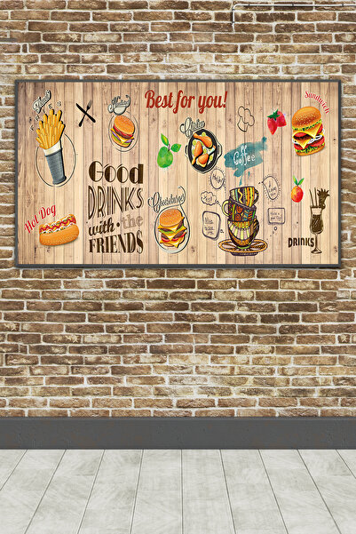 poster marketi Kendinden Yapışkanlı Fast Food Temalı Kafe Duvar Kağıdı