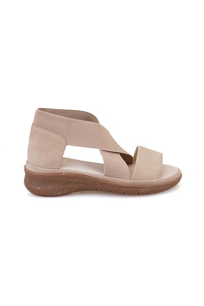 Desa Women's Beige Comfort Leather Sandals