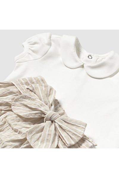 MAYORAL Baby Girl 3-Piece Romper Jumpsuit Body Knitwear Linen Set L25Y1254