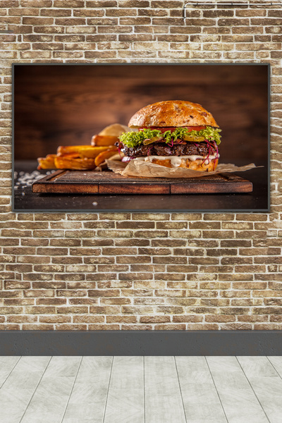 poster marketi Kendinden Yapışkanlı Duvar Kağıdı ile Lezzetli Hamburger ve Pa...